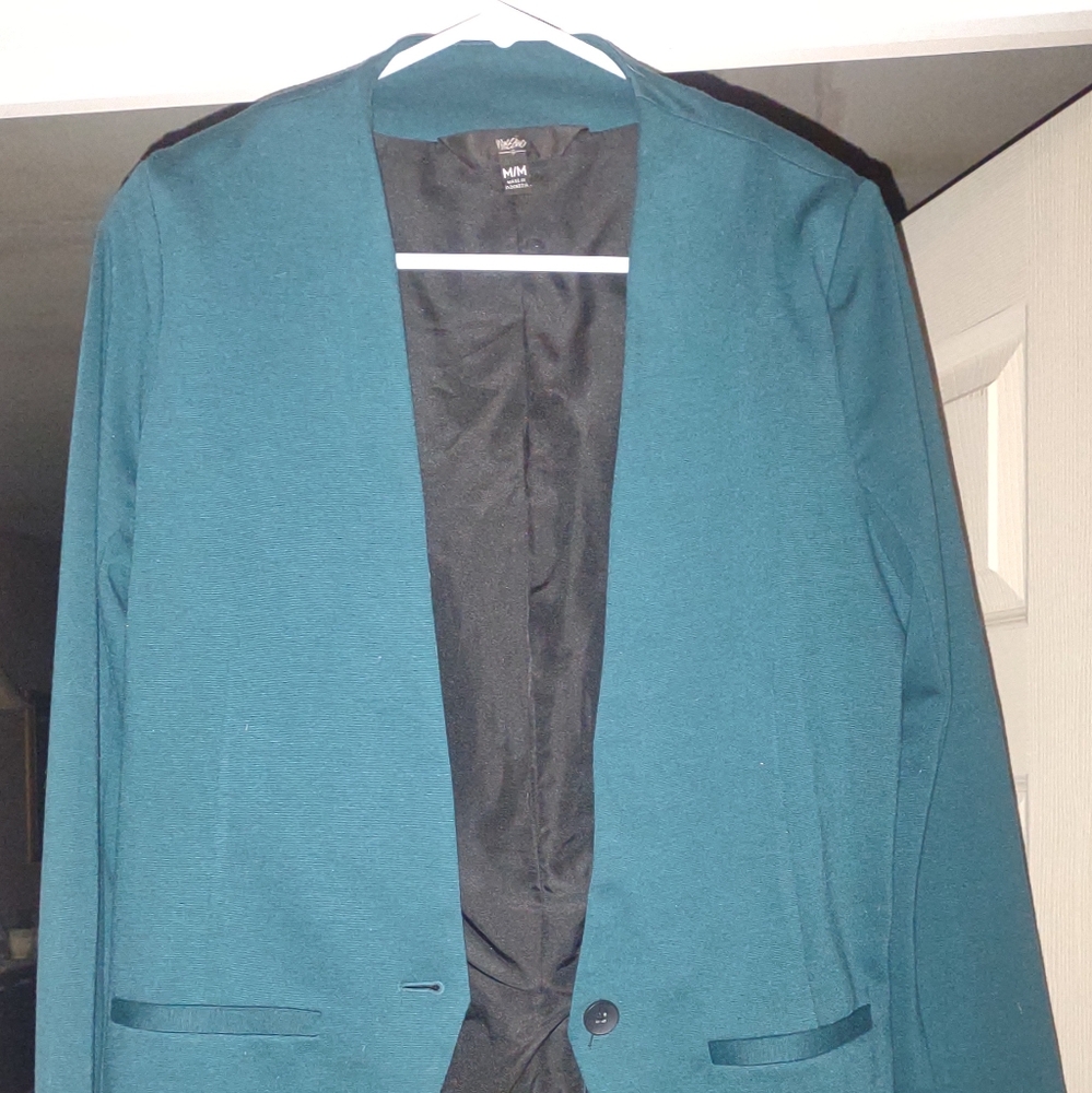 Woman's Mossimo supply‎ co. teal blazer jacket size medium